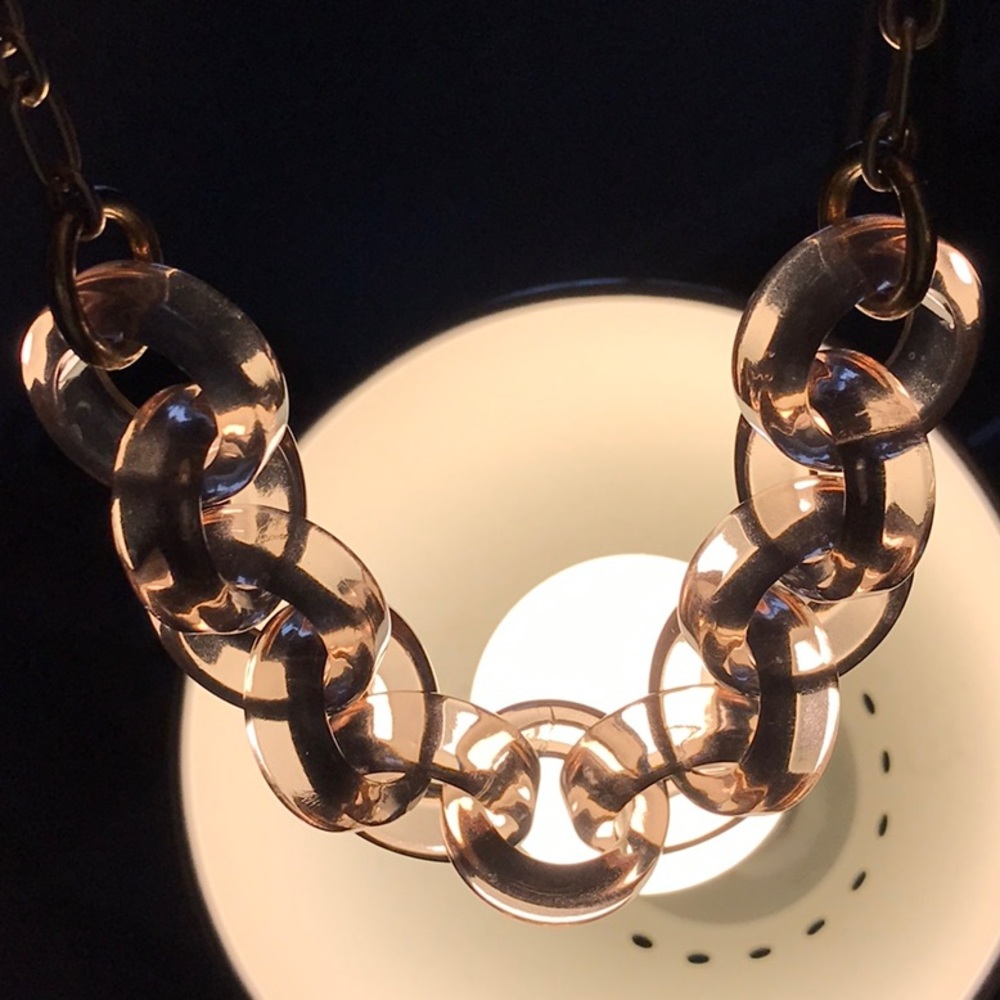 J. Crew pale rose Lucite link necklace
